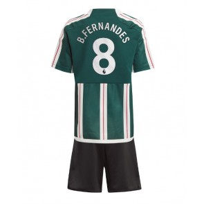 Manchester United Bruno Fernandes #8 Gostujuci Dres za Dječji 2023-24 Kratak Rukavima (+ kratke hlače)